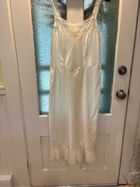 Ivory Lace-Trim Slip Vintage Handmade